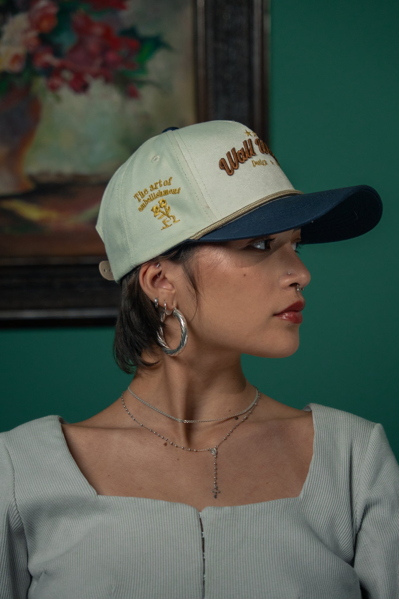 BASEBALL CAP WHITE AND BLUE